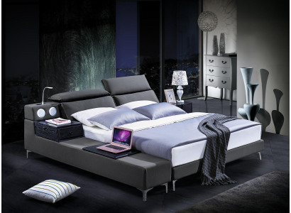 Design Doppelbett Lederbett Betten Bett Polster Leder Schlafzimmer Ehe 180x200.