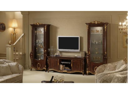 Wohnwand Barock Stil Wohnzimmer Vitrine Sideboard rtv Regal Wohnwände Schrank