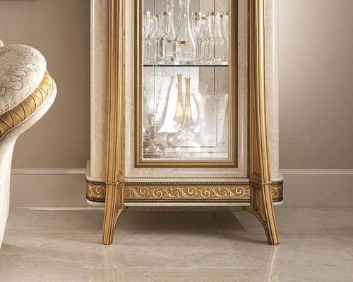 Vitrine Vitrinen Schrank Glasschrank Wohnzimmer Regal Barock Rokoko Echtes Holz