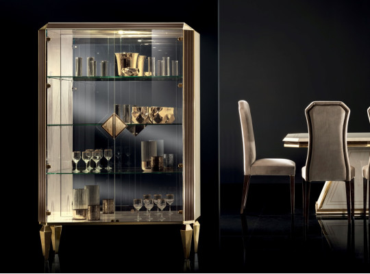 Vitrine Italienische Luxus Möbel Vitrinen arredoclassic Luxus Schrank Glas Neu