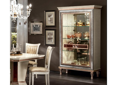 Vitrine Schrank Vitrinen Wohnzimmer Schau Schränke Design Barock Rokoko Holz neu