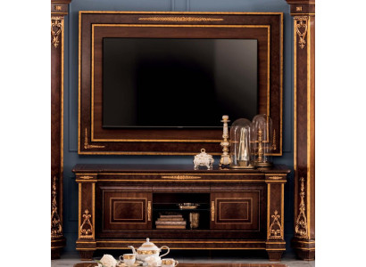Wohnwand Vitrine rtv Sideboard Schrank Wand Rokoko Design Barock
