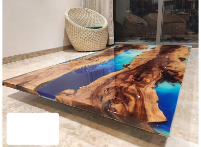 Esstisch Design Tisch Moderne Tische Meer Ozean Fluss Epoxid Harz Möbel 200x90