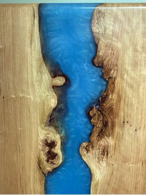 Epoxid harz esstisch echtes massive holz möbel wasserfall epoxy tisch Neu 200x90 