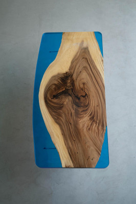Esstisch Blue River Table Echtes Holz 200x90 Tische Epoxidharz Neu