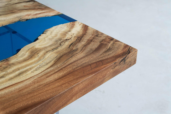 Esstisch River Table Massiv Tische 185x85cm Flusstisch Epoxidharz Meer