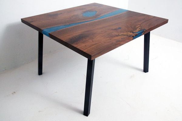 Couchtisch River Table Echtes Holz Flusstisch Massiv Dekorative Epoxidharz