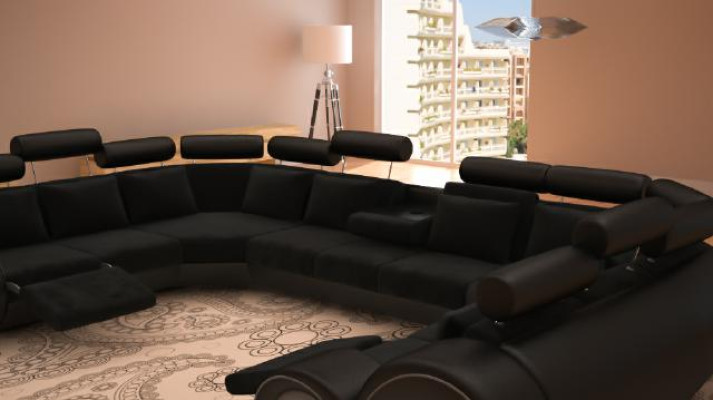 Designer XXL Wohnlandschaft Sofa Couch Polster Garnitur Ecksofa Textil Stoff Neu
