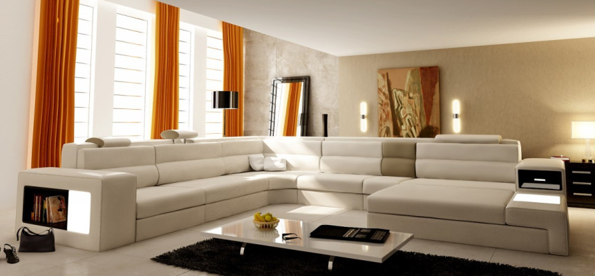 Ecksofa Eckgarnitur Eckcouch Sofa Couch Polster Wohnlandschaft Tisch LED USB Neu