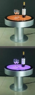 Design Tisch Couchtisch Wasser Säulen Säule Water Sofa LED Beleuchtet