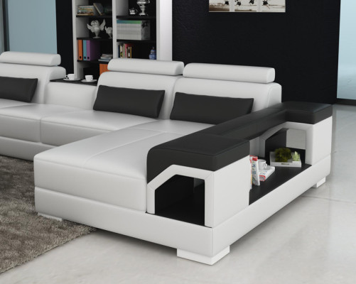 Ledersofa Couch Wohnlandschaft Ecksofa Eck Garnitur Design Modern Sofa G8010 Neu