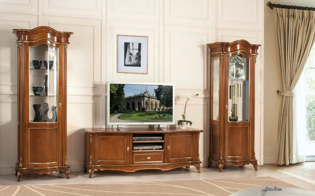 TV Sideboard RTV Wohnzimmer Design Regal Braun Holz Regale Lowboard Italien Neu
