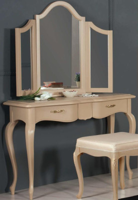 Schminktisch mit Spiegel Schlafzimmer Möbel Design Nachttisch Hocker 2tlg. Neu