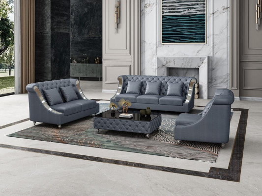Chesterfield Sofagarnitur Polster Couch Ledersofa 321 Sitzer Wohnlandschaft Neu