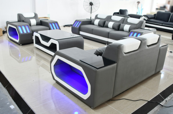 Sofagarnitur Set 3+2+1 Sitzer Couchtisch Garnitur Design Moderne 4tlg Modernes