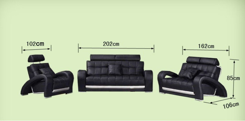Ledersofa Couch Wohnlandschaft 3+2+1 Sitzer Garnitur Design Modern Sofa B2023