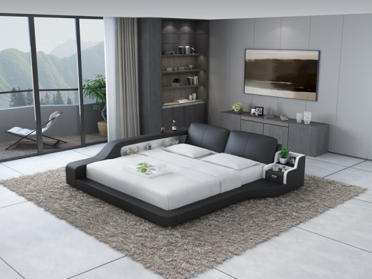 Wasserbett Hotel Doppel Bett Betten Komplett Lederbett Polsterbett Wasser LB8841