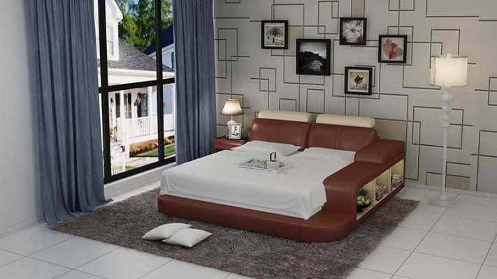 Wasserbett Hotel Doppel Bett Betten Komplett Lederbett Polsterbett Wasser LB8810