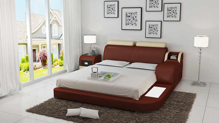 Wasserbett Hotel Doppel Bett Betten Komplett Lederbett Polsterbett Wasser LB8813