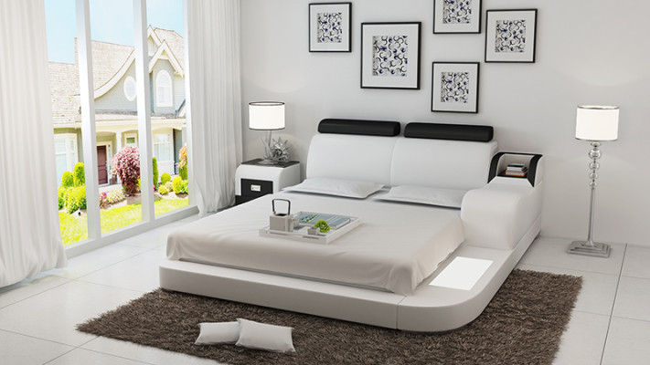 Wasserbett Hotel Doppel Bett Betten Komplett Lederbett Polsterbett Wasser LB8813