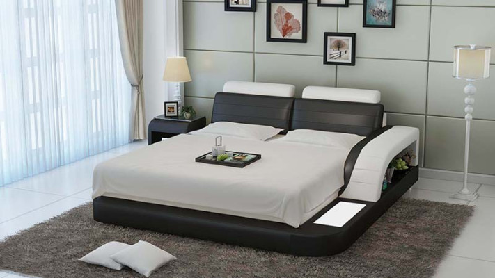 Wasserbett Hotel Doppel Bett Betten Komplett Lederbett Polsterbett Wasser LB8814