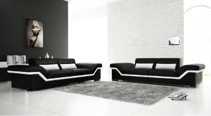 LEDERSOFA SOFA 3+3 SOFA + USB POLSTER LEDER GARNITUR SOFAGARITUR Maßanfertigung