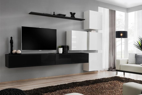Design Wohnwand Sideboard 2x Wandschrank rtv Lowboard 7tlg. Set Einrichtung
