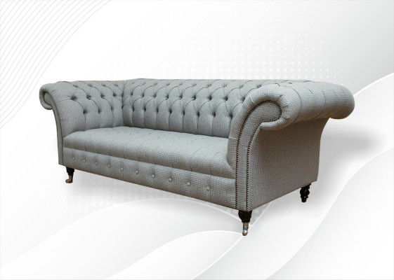 Chesterfield 3 Sitzer Designer Sofa Sofas Polster Couchen Stoff Textil