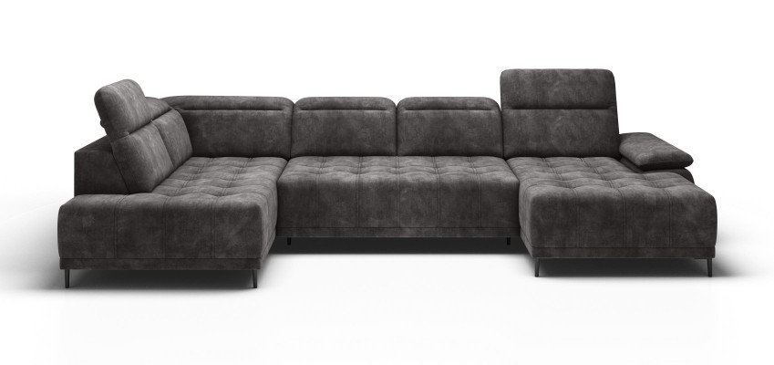 Sofa Bettfunktion Couch Textil Sofa Wohnlandschaft Leder Design Ecksofa U-form