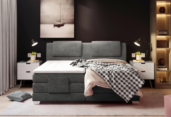 Textil Design Bett Doppel Betten Luxus Ehe Boxspring Hotel Matratze Schlafzimmer