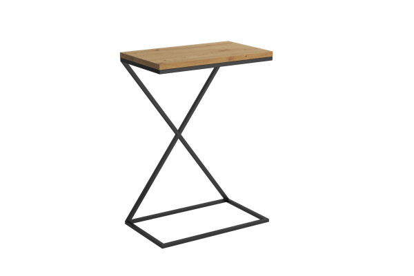 Beistelltisch Massiv Holz Wohnzimmer Tisch Edelstahl Tisch Konsole
