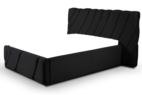 Luxus Schlafzimmer Bett Doppelbett Schwarz Holz Polster Betten Bettrahmen