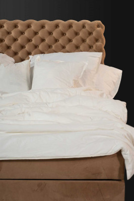 Textil Bett braun Luxus Doppel Chesterfield Schlafzimmer Design Betten