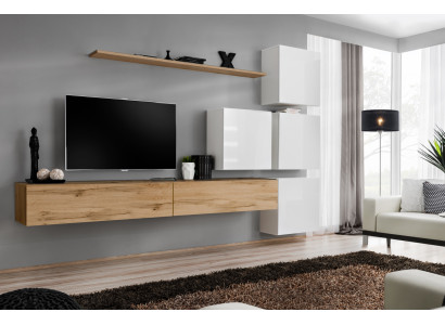Wohnwand Braun Wohnzimmer Holz Modern Möbel Garnitur Luxus Komplett Wandschrank