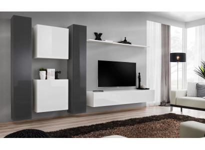 Wohnzimmermöbel Weiß Wohnwand Designer Möbel Komplette Set 6tlg Neu