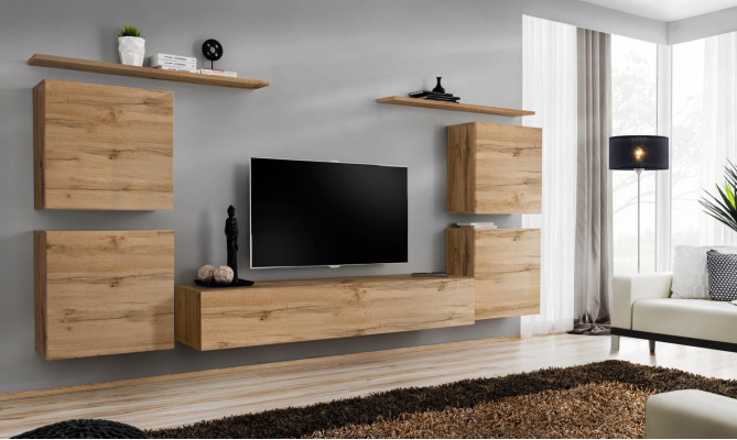 Design Wandschrank Regal Wohnzimmer Holz TV Ständer Wand Regale Neu Holzmöbel