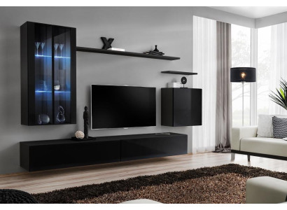 Wohnzimmermöbel Wohnwand Wandschrank Sideboard Schwarz Luxus Holzmöbel Wohnzimmermöbel Wohnwand Wandschrank Sideboard Schwarz Luxus Holzmöbel