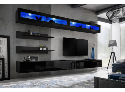 Wohnzimmer 2x Wandschrank Garnitur Wohnwand Holzmöbel TV-Ständer Neu