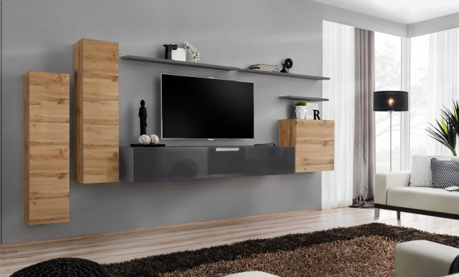 Designer Wohnzimmer Komplett Wohnwand Regale Luxus Wandschrank Neu