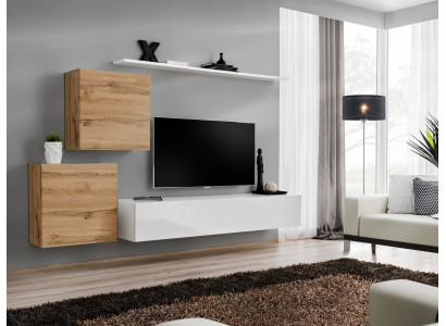Wohnzimmer Set 4tlg Wandregal Sideboard Wohnwand 2x Wandschrank Design Neu