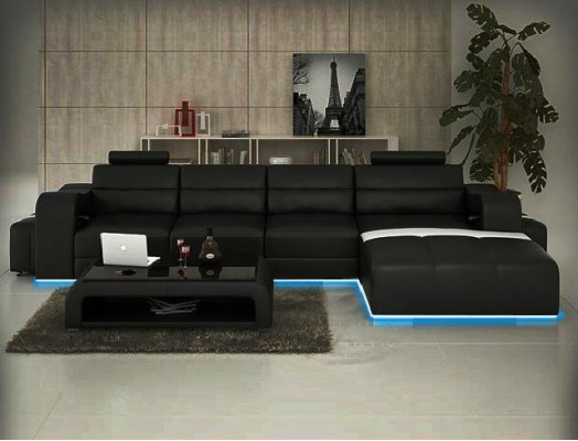 LEDERSOFA ECKSOFA COUCH DESIGNER PISA WOHNLANDSCHAFT COUCH SOFA L FORM BETA NEU