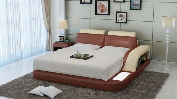 Polster Design Luxus Bett Betten Leder Modernes Schlafzimmer 140/160/180 cm