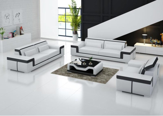 Design Leder Sofa Couch Polster Sofas Couchen Dreisitzer 3er Wohnzimmer Sitz Neu