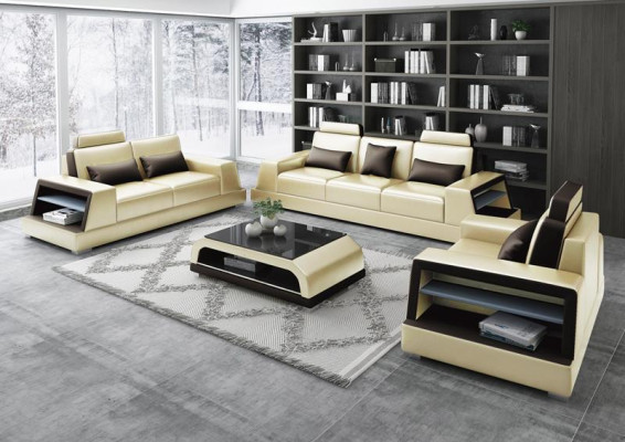 Multifunktions Couch Relax Sofa Leder Polster Dreisitzer Design 3er Neu Couchen