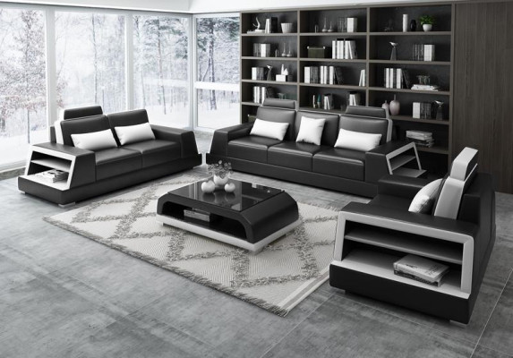 Multifunktions Couch Relax Sofa Leder Polster Dreisitzer Design 3er Neu Couchen
