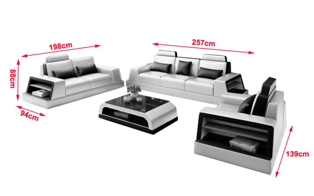 Multifunktions Couch Relax Sofa Leder Polster Dreisitzer Design 3er Neu Couchen