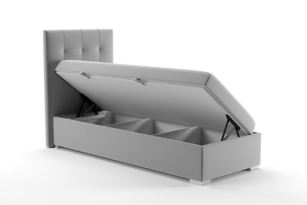 Luxus Boxspring Bett Hotel Betten Polster Funktion Bettkasten 90x200cm Grau Neu