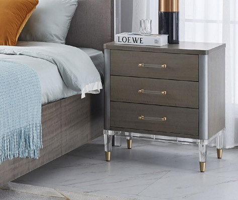 Bett Nachttisch Kommode 4 tlg. Schlafzimmer Deko Set Design Modern Luxus