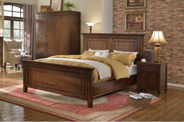 Schlafzimmer 3 Stk. Nachttische Set Design Luxus Bett Holz Doppelbett neu