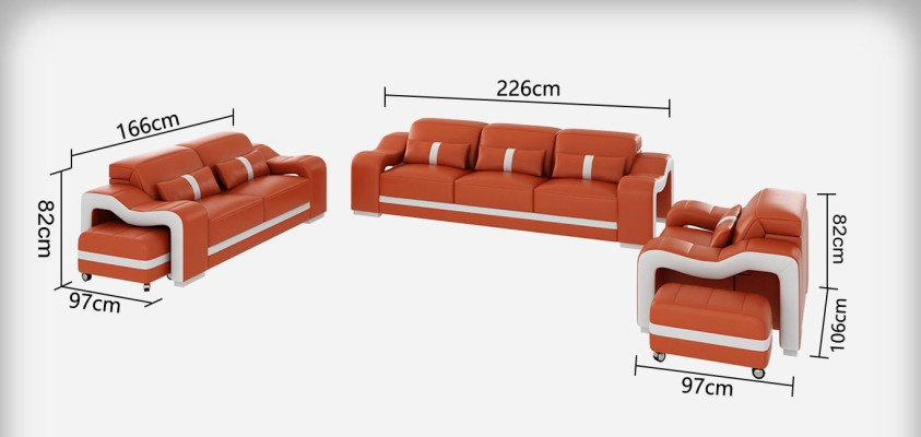 Sofagarnitur Moderne Couch Sofa Sitz 3+1+1 Komplett Garnitur Set Neu Wohnzimmer